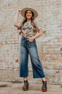 Aggie Wide Leg Cropped Jeans